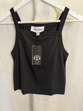 Organic Basics Black Square-Neck Tank Top